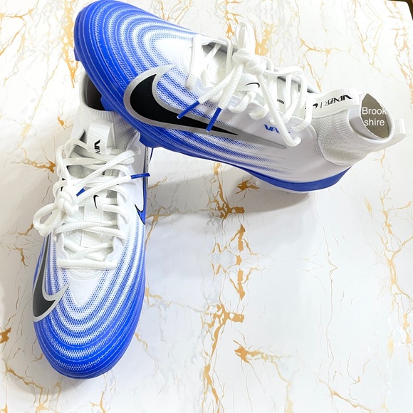 Nike Zoom Air Vapor Pro 1 Football Cleats Size 9 White Racer Blue FB3298-101 - Picture 1 of 6